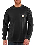 Carhartt Men's Force Cotton Delmont Long-Sleeve T-Shirt (Regular and Big & Tall Sizes), Black, X-Large