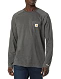 Carhartt Men's Big Force Cotton Delmont Long-Sleeve T-Shirt (Regular and Big & Tall Sizes), Carbon Heather, 3X-Large/Tall