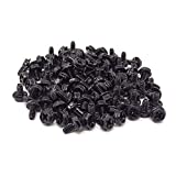 Honbay 100PCS 6#-32x6 Hex Phillips Head Replacement PC Computer Case Mounting Screws Fastener for Building Repairing and Maintaining Computer Systems (Black Zinc)