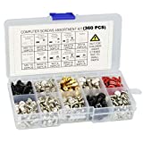 360PCS Personal Computer Screws Standoffs Assortment Kit for Hard Drive Computer Case Motherboard Fan Power Graphics