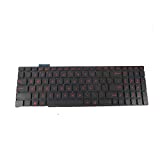 Abakoo New Keyboard Compatible with Asus G551 GL551 GL551J GL552 ROG GL752 GL752V G771 ZX50 with Backlit Red US