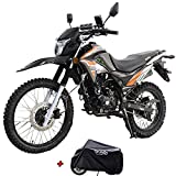 X-PRO Hawk 250 Dirt Bike Motorcycle Bike Dirt Bike Enduro Street Bike Motorcycle Bike with Cover, Bluetooth Speaker and Phone Bracket! (Black)