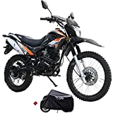 X-Pro 2021 Version Hawk 250 Dirt Bike Motorcycle Bike Dirt Bike Enduro Street Bike Motorcycle Bike with Motorcycle Cover(Black)