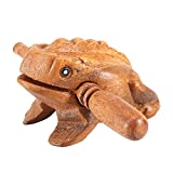 GLOGLOW Wood Frog Guiro Rasp, Thailand Traditional Craft Wooden Musical Instrument Tone Block(5.8CM/2Inch)