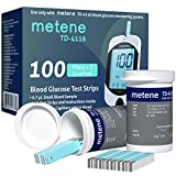 Metene TD-4116 Blood Glucose Test Strips, 100 Count Blood Sugar Test Strips for Diabetes, Use with metene TD-4116 Blood Glucose Monitoring System Only