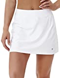 BUBBLELIME 5"/19"/26" XXS-XL Women's UPF 50+ Adjustable Running Skort - A-Line Skirt_White Large-5" Inseam