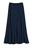 Urban CoCo Women's Vintage Elastic Waist A-Line Long Midi Skirt (M, Indigo Blue)