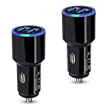 USB Car Charger, 2Pack 4.8A Fast Charging Dual Port USB Cigarette Lighter Adapter for iPhone 12 11 Pro Max SE XR X 8 7 6 6S, iPad, Samsung Galaxy S21 S20 S10 S9 S8 S7 A10E A20 A50 A51,Android,Kindle
