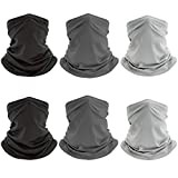 Peicees 6 PCS Neck Gaiter Face Mask for Women Men Breathable Neck Gator Scarf Mask Cool Bandana Balaclava for Outdoor