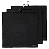 XL SWEAT ABSORBING HANDKERCHIEF TOWELS - Sport Microfiber for Wicking Sweat from Hands, Face, Body - 3 Pack + 3 Carabiners