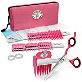 SCAREDY CUT Silent Pet Grooming Kit for Dog, Cat and All Pet Grooming - A Quiet Alternative to Electric Clippers for Sensitive Pets (Right-Handed Pink)