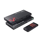AV Access HDMI Matrix Switch 4x2 4K@60Hz 4:4:4 HDR ARC/SPDIF 5.1CH, 3.5mm Stereo Audio, Scaler 4K 1080P Synch, HDCP 2.2 18Gbps, API RS232 Matrix Splitter 4 in 2 Out with IR Remote Control