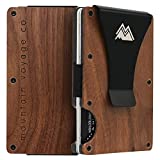 Minimalist Wallet with Money Clip – “Timber Slim”, RFID Blocking, Slim Wallet – Small Wallet Expanding Card Holder with 15-Card Capacity – Minimalist Wallet for Men or Women by Mountain Voyage Co