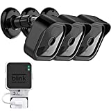 All-New Blink Outdoor Camera Surveillance Mount, Weatherproof Protective Housing and 360 Degree Adjustable Mount with Blink Sync Module 2 Mount for Blink Outdoor Camera System (Black, 3 Pack)