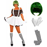 fun shack Womens Chocolate Factory Worker Costume Adults Movie Book Character Dress - Small