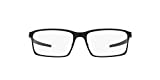 Oakley Men's OX3232 Base Plane Metal Rectangular Prescription Eyeglass Frames, Satin Black/Demo Lens, 54 mm
