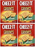 Sunshine Bakeries, Cheez-It Grooves, 9oz Box (Pack of 4) (Choose Flavor) (Sharp White Cheddar)