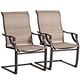 BALI OUTDOORS All-Weather Spring Motion Teslin Patio Dining Chairs Set of 2 for Outdoor Lawn Garden Backyard