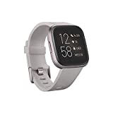 Fitbit Versa 2 Health and Fitness Smartwatch with Heart Rate, Music, Alexa Built-In, Sleep and Swim Tracking, Stone/Mist Grey, One Size (S and L Bands Included)