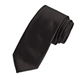 Amazon Essentials Men's Classic Solid Necktie, Black, One Size