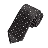 Amazon Essentials Men's Classic Dots Necktie, Black, One Size