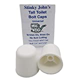 Stinky John's Tall Toilet Bolt Caps: Don't Cut Those Bolts! 100% Made in USA! (Universal Fit, 2 Pack)