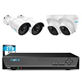 REOLINK 8CH 5MP Home Security Camera System, 4pcs Wired 5MP Outdoor PoE IP Cameras, 4K 8CH NVR with 2TB HDD for 24-7 Recording, RLK8-520B2D2