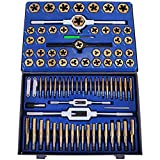 86PC Tap and Die Set Combination Metric Tap and and Die Set Tungsten Steel Titanium SAE and Metric Tool