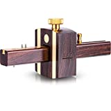 Mortise Gauge Woodworking Marking Gauge Ebony Mortise Square Gauge 6.4 Inches Sliding Mark Scraper Marker Measuring Tool with Brass Screw Type Adjustable Head Meter Carpentry Carpenter Accessories