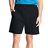 Hanes Men's Jersey Short with Pockets, Black, X-Large
