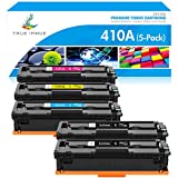 TRUE IMAGE Compatible Toner Cartridge Replacement for HP 410A CF410A 410X HP Color Pro MFP M477fnw M477fdw M477fdn M452dw M452nw M452dn M477 Toner Printer (Black Cyan Yellow Magenta, 5-Pack)