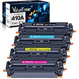 Valuetoner Compatible Toner Cartridges Replacement for 410A 410X CF410A CF411A CF412A CF413A for Color Pro MFP M477fdw M477fnw M477fdn M452dw M452nw M452dn M377dw(1BK+1C+1M+1Y) Upgraded chip