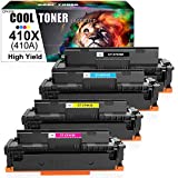 Cool Toner Compatible Toner Cartridge Replacement for HP 410X 410A CF410A Color Pro MFP M477fnw M477fdw M477fdn M452dn M452dw M452nw M477 M452 Printer Ink (Black Cyan Yellow Magenta, 4-Pack)