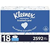 Kleenex Expressions Trusted Care Facial Tissues, 18 Flat Boxes, 144 Tissues per Box, 2592 Total Tissues