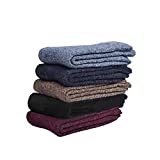 Men's 5-Pack Solid Color Cashmere-Wool Crew Socks