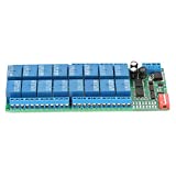 Akozon DC 12V Relay Module 16 Channel MODBUS RTU RS485 Relay Module Board PLC Controller Serial Port Switch