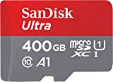 SanDisk 400GB Ultra MicroSDXC UHS-I Memory Card with Adapter - 100MB/s, C10, U1, Full HD, A1, Micro SD Card - SDSQUAR-400G-GN6MA