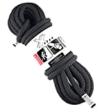 X XBEN Rock Climbing Rope, Static UIAA Mountain Climb Ropes, 10.5MM 160FT Black Mountaineering Climbing Gear for Rescue, Hiking, Outdoor and Indoo