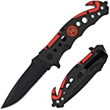 Swiss Safe 3-in-1 Fire & Rescue Tactical Knife for Fire Fighters and First Responders