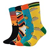 Funny Socks for Men - Fun Crazy Dress Socks Mens Novelty Cool Funky Sock Colorful Design Pattern Casual Crew Socks Gift Pack