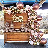 Beliueyes Rose Golden Balloons Garland Arch Kit 148PCS Latex Balloon for Bridal Wedding Birthday Baby Shower Anniversary Graduation Party Decor Background Decoration