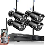 OOSSXX (100% Wire-Free Wireless Solar Cameras) 2-Way Audio, Solar Battery PIR Detection 2-Antennas Enhance Outdoor Wireless Security Camera System WiFi Video Surveillance System