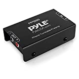 Pyle Phono Turntable Preamp - Mini Electronic Audio Stereo Phonograph Preamplifier with RCA Input, RCA Output & Low Noise Operation Powered by 12 Volt DC Adapter - PP999 , Black