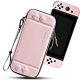 tomtoc Switch Case for Nintendo Switch, Slim Switch Sleeve with 10 Game Cartridges, Protective Switch Carry Case for Travel, with Original Patent and Military Level Protection, Pink