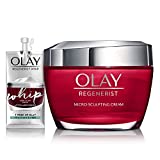 Olay Regenerist MicroSculpting Cream Face Moisturizer with Hyaluronic Acid, Niacinamide, Vitamin B3+, 1.7 Oz + Whip Face Moisturizer Travel/Trial Size Gift Set