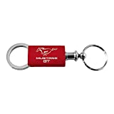 Ford Mustang GT Red Logo Metal Aluminum Valet Pull Apart Key Chain Ring Fob