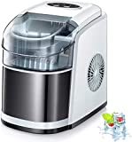 Kismile Countertop Ice Maker Machine,26Lbs/24H Compact Ice Makers,Portable Ice Cube Maker with self-Cleaning
