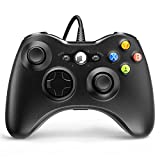 PC Wired Controller, YAEYE Game Controller for 360 with Dual-Vibration Turbo Compatible with Xbox 360/360 Slim and PC Windows 7,8,10