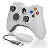 Wireless Controller for Xbox 360, YAEYE 2.4GHZ Game Joystick Controller Gamepad Remote Compatible with Xbox 360/360 Slim PC Windows 7,8,10 (White)