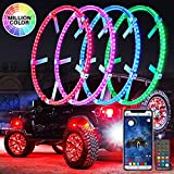 OTOMO 15.5'' LED Wheel Ring Lights DREAMCOLOR with APP&IR, 2-ROW 576-LEDs Double Chaser Dancing Color Neon Rim Light with W/Turn Signal & Braking, 12V DC Waterproof for Truck Car SUV Cart